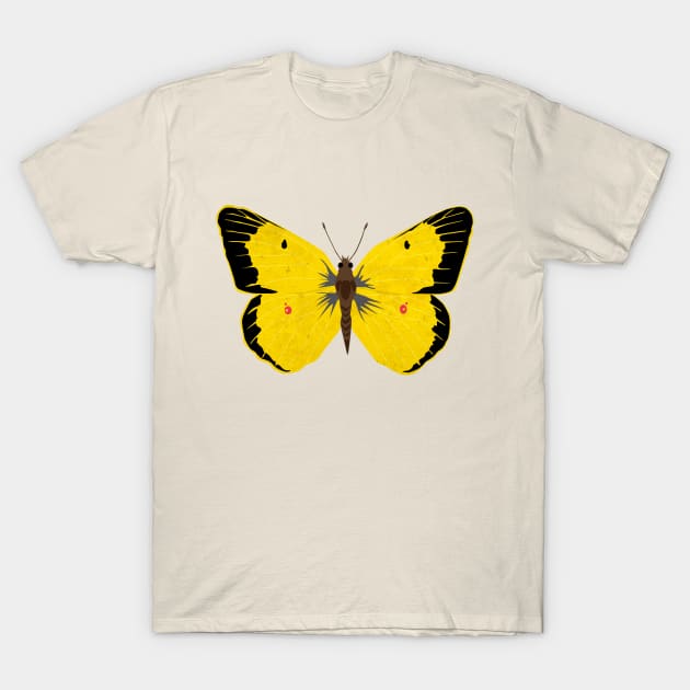 Yellow Clouded Sulphur Butterfly T-Shirt by emilywayland